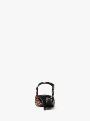 michael kors leopard sandal pump|Doreen Leopard Print Calf Hair Slingback Pump .